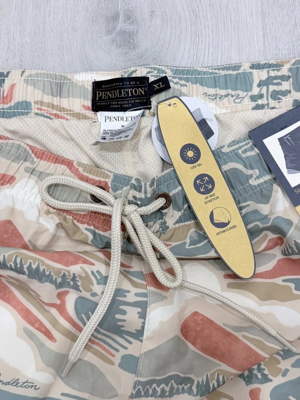Pendleton Landscape Shoreside Swim Trunks 7” UPF 50+ Built-In Liner Mens XL